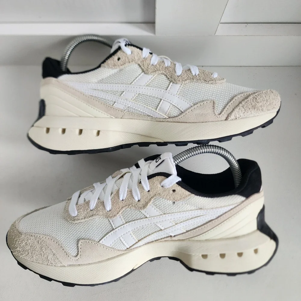 *ASICS Jogger X81 Birch White Suede Mesh Retro Sneakers 1203A346 Men 7/Women 8.5